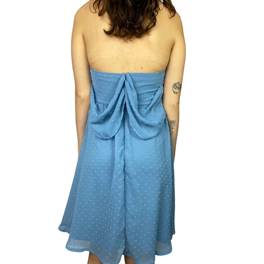 Lulu's Light Blue chiffon Off the Shoulder Knee Length Dress Medium - Picture 7 of 10